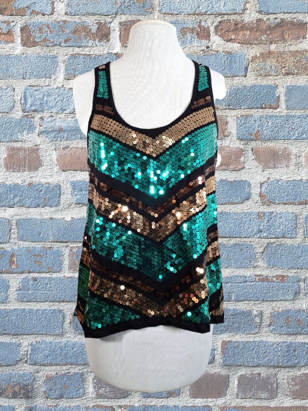 Bongo Medium (30 inch bust) Sequined Tank Top Dazzling Shine and Bling